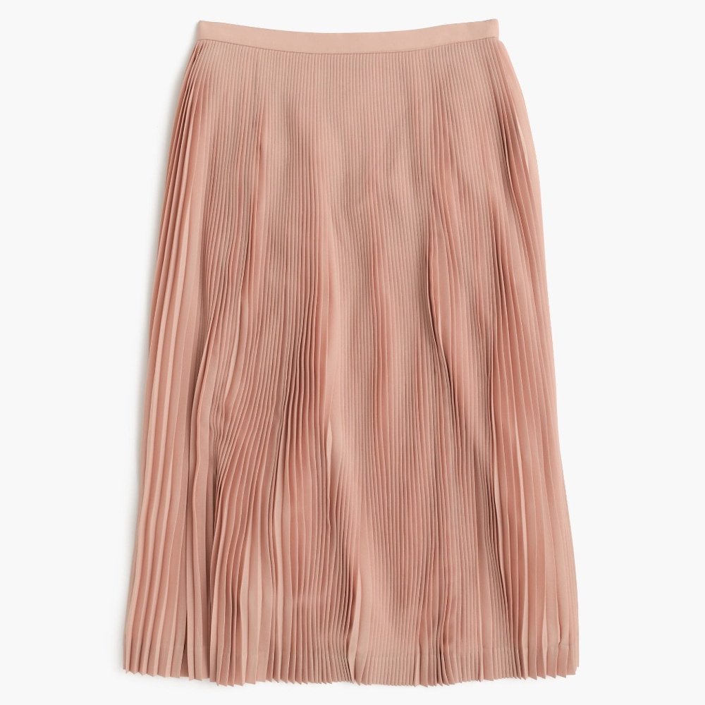 NWT J Crew Micropleated Midi skirt 8 dusty ginger pink